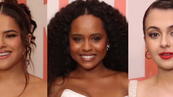 Duda Santos e Klara Castanho elegem looks cleans, e Maisa Silva, all black para festa da novela 'Garota do Momento'. Fotos!