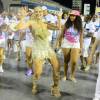 Rainha de bateria da Rosas de Ouro, Ellen Rocche desfilou suas curvas generosas pelo sambódromo do Anhembi, em São Paulo, no ensaio técnico deste domingo, 10 de janeiro de 2016