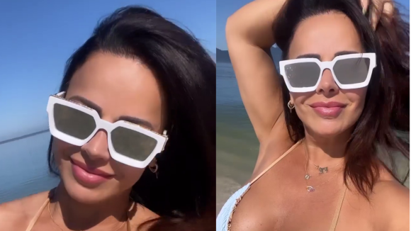 De biquíni, Viviane Araujo exibe crescimento surpreendente da barriga de gravidez. Fotos!