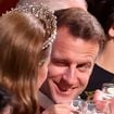 Kate Middleton ganha piscada do presidente francês Macron em jantar de gala e momento inesperado no Castelo de Windsor viraliza